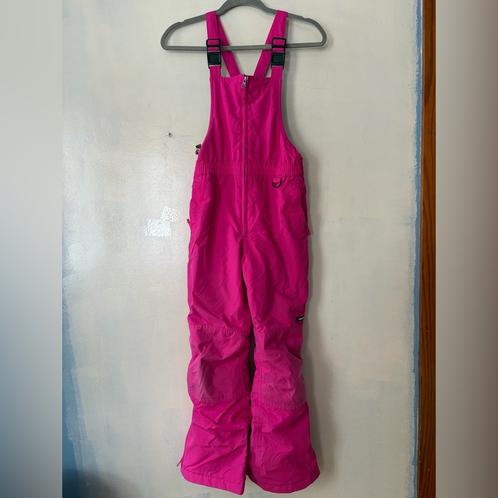 Kids Lands End snow pants suit skiing snowboarding size 10 hot pink